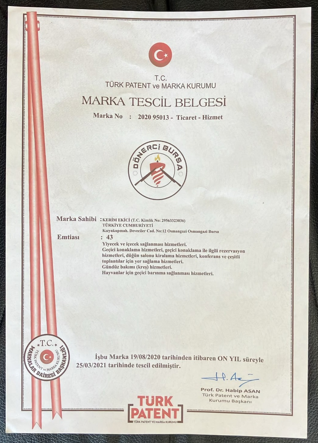 Marka Tescil Belgesi